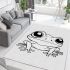 Cute cartoon frog with big eyes coloring page for kids area rugs carpet