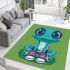 Cute cartoon frog with big eyes wearing sneakers area rugs carpet