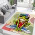 Cute cartoon green frog area rugs carpet