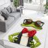 Cute cartoon green frog wearing sunglasses area rugs carpet