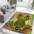 Cute cartoon green frog with big eyes area rugs carpet