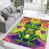 Cute cartoon green frog with big eyes area rugs carpet