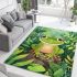 Cute cartoon illustration of a little frog with big eyes area rugs carpet