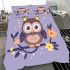 Cute cartoon owl sitting on a branch bedding set