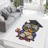 Cute cartoon owl wearing glasses and graduation hat area rugs carpet