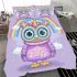 Cute cartoon owl with big eyes wearing an oversized sweater bedding set