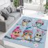 Cute cartoon owls with cute hats sitting on tree branches area rugs carpet