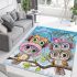 Cute cartoon owls with different hats area rugs carpet