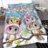 Cute cartoon owls with different hats bedding set