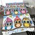 Cute cartoon owls with different hats bedding set