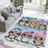 Cute cartoon owls with different hats area rugs carpet