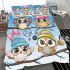 Cute cartoon owls with different hats bedding set