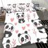 Cute cartoon panda pattern bedding set