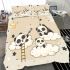 Cute cartoon pandas playing on clouds bedding set