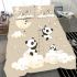 Cute cartoon pandas playing on clouds bedding set