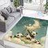 Cute cartoon pandas shooting stars area rugs carpet