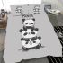 Cute cartoon pandas stacked on top bedding set