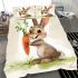Cute cartoon rabbit holding a carrot bedding set