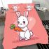 Cute cartoon rabbit playing with a carrot bedding set