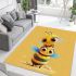 Cute cartoon style bee character area rugs carpet