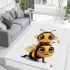 Cute cartoon style bee character area rugs carpet