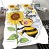 Cute cartoon style bee holding a sunflower bedding set