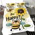 Cute cartoon style bee holding a sunflower bedding set