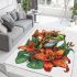 Cute cartoon tree frog with lily flower area rugs carpet