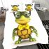 Cute cartoon turtle wearing glasses bedding set