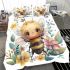 Cute cartoon watercolor baby bee bedding set