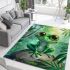 Cute cartoon watercolor frog with big eyes area rugs carpet