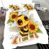 Cute chibi bee with sunflowers and hearts bedding set