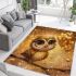 Cute chibi owl holding balloons area rugs carpet