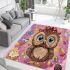 Cute chibi owl with a bow on its head area rugs carpet