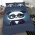 Cute chibi panda wearing glasses bedding set