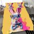 Cute colorful easter bunny with a bow tie and sunglasses bedding set