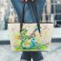 cute cricket and music notes Leather Tote Bag