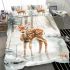 Cute deer standing in the snow bedding set