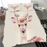 Cute deer with a floral wreath on its horns bedding set