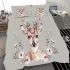 Cute deer with floral wreaths and pink flowers bedding set
