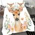 Cute deer with flowers bedding set