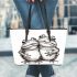 Cute frog couple in love leaather tote bag