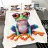 Cute frog with glasses in a full body shot bedding set