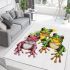 Cute frogs green pink and yellow color area rugs carpet