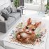 Cute happy baby bunny with big eyes sitting area rugs carpet