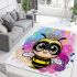 Cute kawaii bee wearing a crown with sparkling jewels area rugs carpet