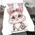 Cute kawaii bunny with pink glasses bedding set