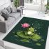 Cute kawaii frog standing on the edge area rugs carpet