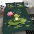 Cute kawaii frog standing on the edge bedding set