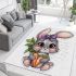 Cute kawaii gray bunny with big eyes area rugs carpet